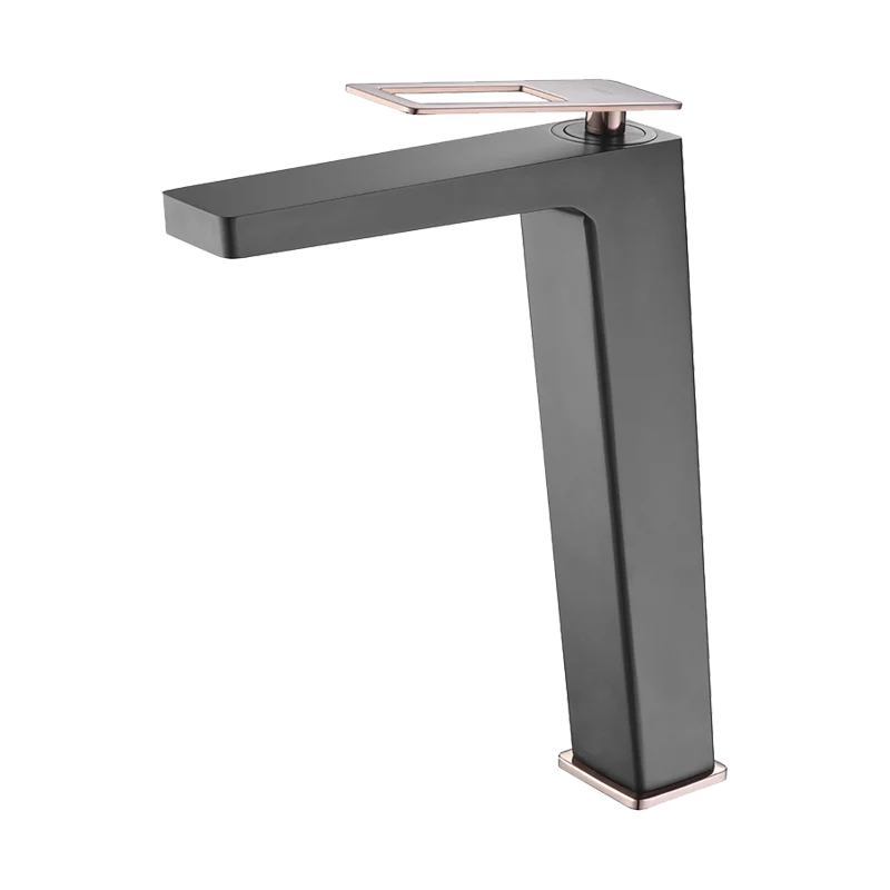 Mitigeur de lavabo SUECIA noir/or haut - BDC032-3NOR