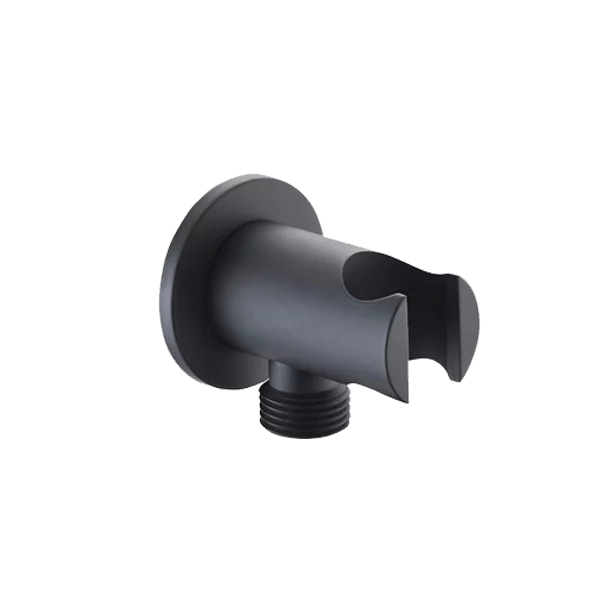 Support rond pour poignée de douche avec sortie eau noir mat SFD002/NG