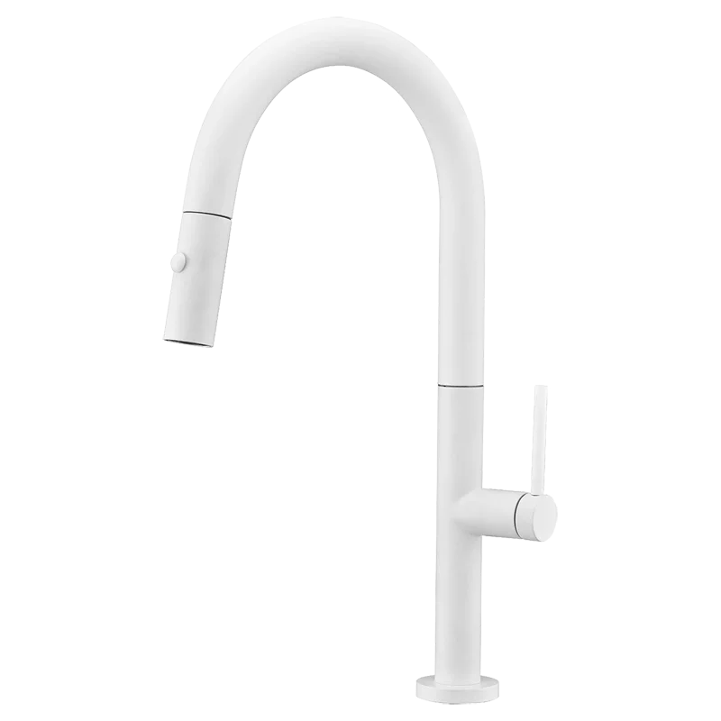 Mitigeur de cuisine rétractable SAMOA blanc mat - GCE017/BL