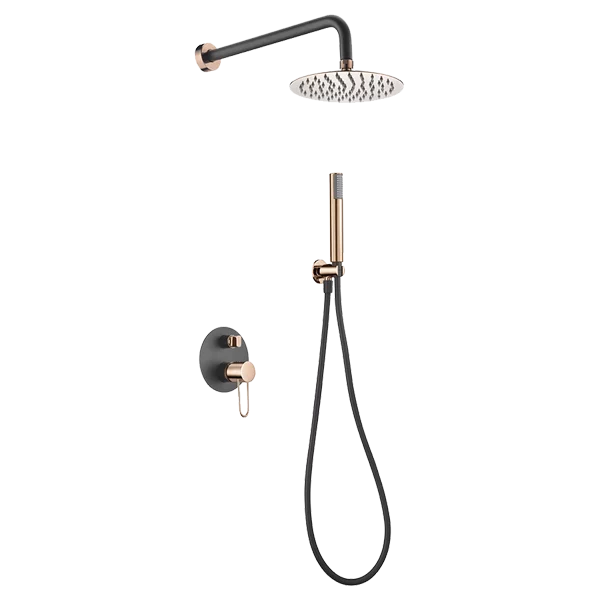 douche encastrée MILOS noir et or - GPM029 / NOR