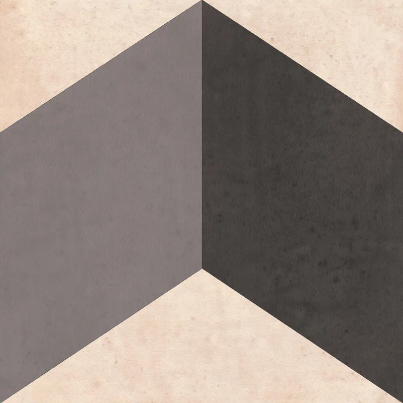 carrelage aspect ciment Barroco Blanc-noir 025