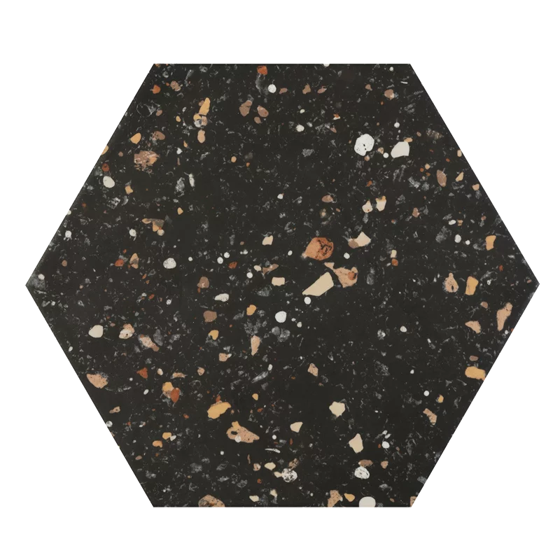 carrela hexagonal Arousa Noir