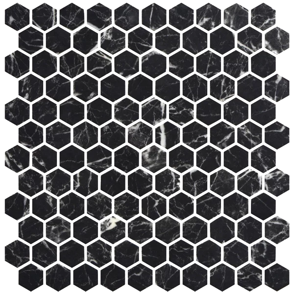 Mosaique Hex Nero Marquina Matte